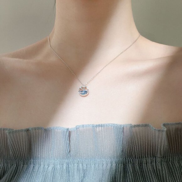 💞Unique Ocean 925 Silver Plated Mermaid Tears Necklace for Women, EVGG10… - Picture 6 of 7